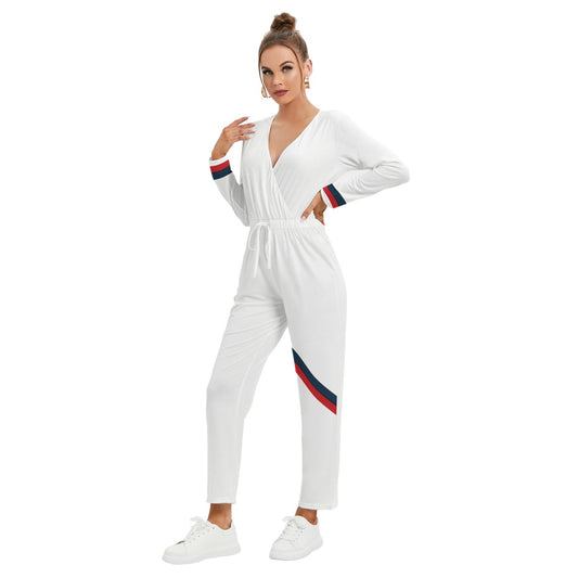 Women's V-neck High Waist Jumpsuit