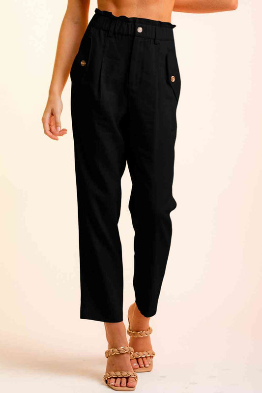 Side Button Long Pants