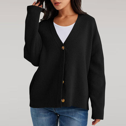 V-Neck Button Front Cardigan