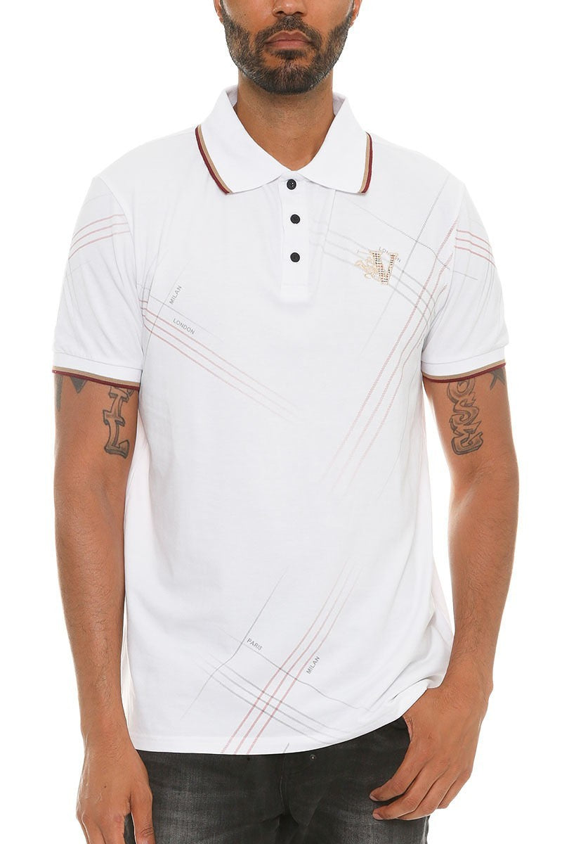 Men's short sleeve polo shirt that embodies Italian fashion at its finest. Flat knit collar