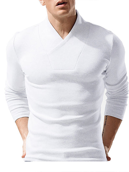 Men's Long Sleeve T-Shirt Muscle Fitted T Shirt Gym Workout Athletic Tee
