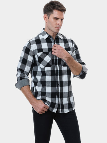 Men's plaid shirt flannel ground shirt