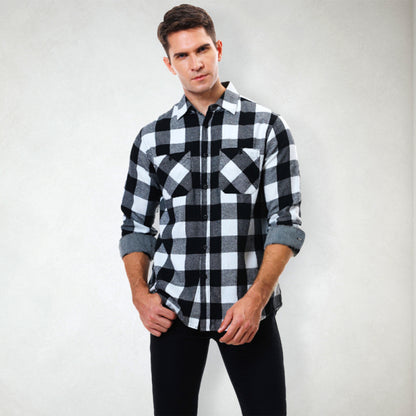 Men's plaid shirt flannel ground shirt