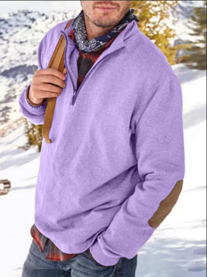 Men's Fashion Casual Half Zipper Loose Pullover Sweatshirt