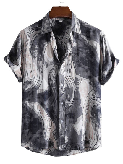 Vacation Floral Men's Casual Short Sleeve Floral Shirt