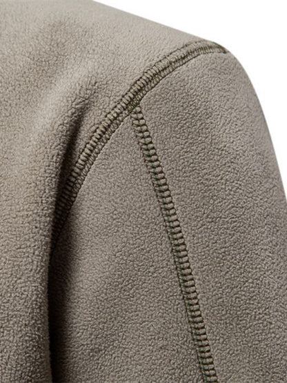 New men's polar fleece sweatshirt stand collar half zipper long sleeve sweatshirt
