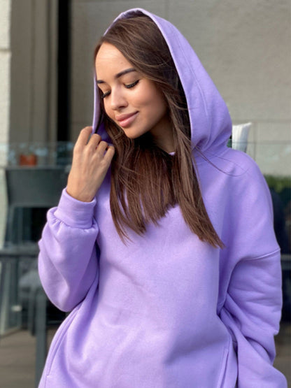 Women's casual hooded sweatshirt two-piece set