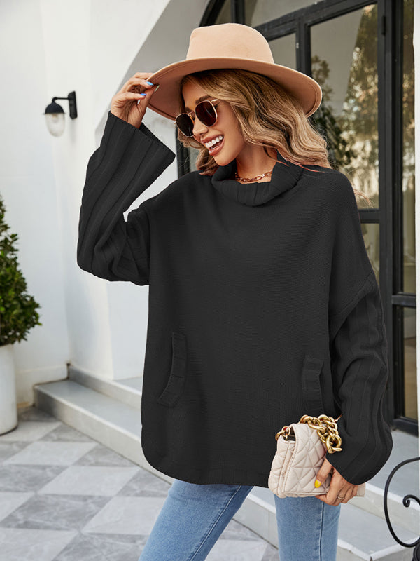 women's loose large size turtleneck sweater