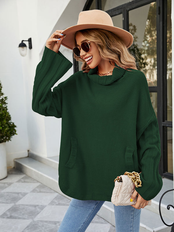 women's loose large size turtleneck sweater