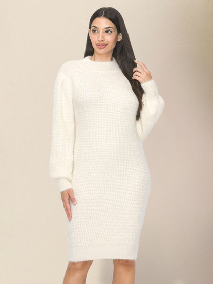 Women's casual slim round neck sweater dressRP0023575